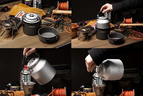 Капитан Олень (КАПИТАН ОЛЕНЬ) Алюминиевый котелок для кемпинга и барбекю, 625 мл, подходит для круглой посуды, CS×F.C.P UH-4129