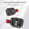 Quick Release Clamp Adapter Set with Quick Release Plate Arca Swiss with 1/4 & 3/8 Inch Screw Hole