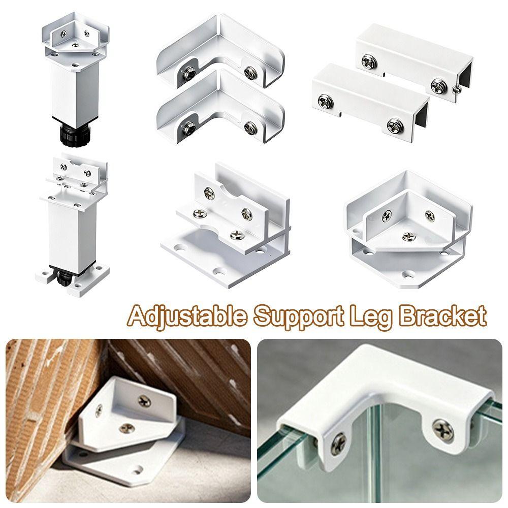 Heavy Duty Adjustable Support Leg Bracket Aluminum Alloy Cabinet Foot Clamp Bottom Support