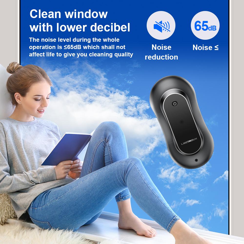 Робот для мытья окон Liectroux YW810, мощность всасывания 2800 Па, 25–30 минут работы от ИБП, защита от экстренных ситуаций, управление через приложение и пульт ДУ