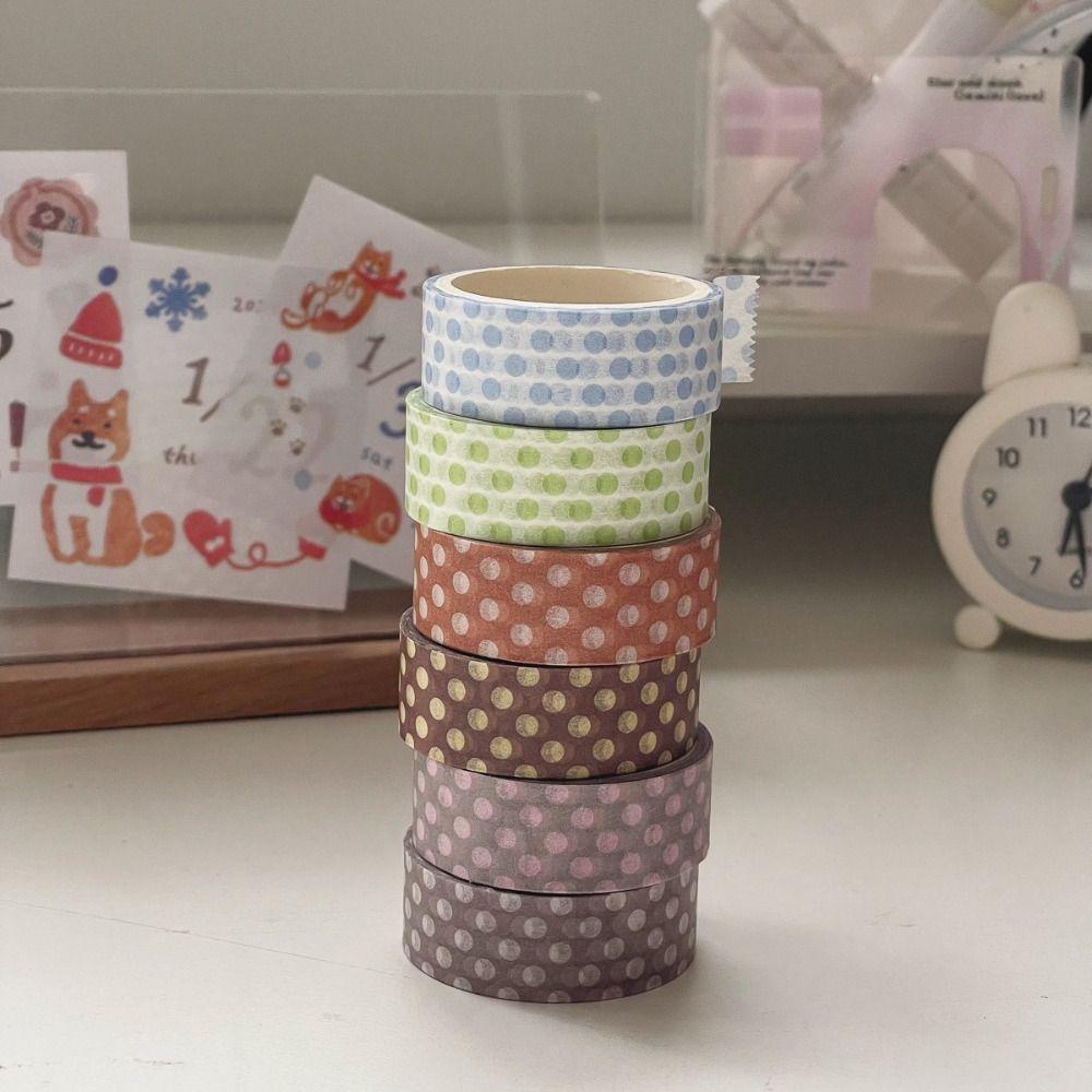 Polka Dot Washi Tape Colored Dots Masking Tape INS Decorative Stickers Journal Notebook Decor