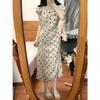 Super Good-looking, Unique and Beautiful Skirt Women's Summer White Polka Dot Dress Temperament Casual and Thin