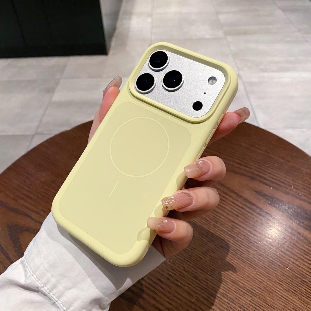 Оригинальный однотонный жидкий силикон для чехла MagSafe для iPhone 17 Pro 17 Pro Max, большое окно, ощущение кожи, противоударный чехол