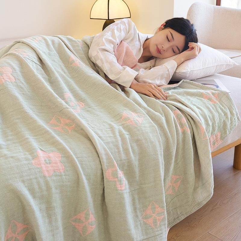 Хлопковое трехслойное марлевое одеяло класса А, машинная стирка, летнее прохладное одеяло для кондиционирования воздуха, покрывало для сна в офисе, мягкое одеяло-полотенце