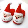 Women Indoor Santa Claus Slippers Home Floor Christmas Anti-slip Warm Cotton Shoes Women Casual Cute CartoonFurry Fluffy Slides