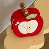 Red Storage Bag Velvet Cute Handbag Cartoon Fruit Makeup Bag  Data Cable Storage