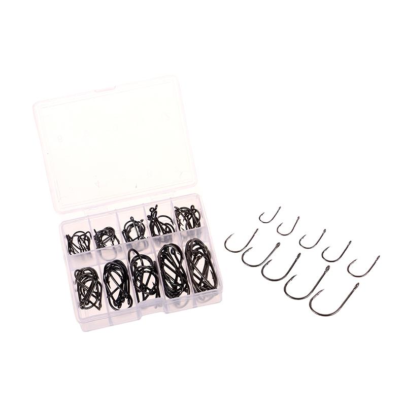 100-500Pcs Fishing Hooks Set High Carbon Steel Sharp Durable Barbed Fishhook Rock Fishing Equipment Gear Tackle Accessories