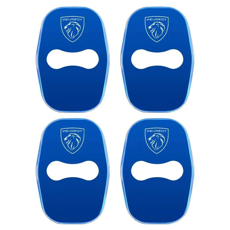 Car Sticker 2025 Hot 4Pcs Stainless Steel Car Door Lock Cover Stickers For Peugeot 208 3008 407 2008 508 206 308 307 Interior Au