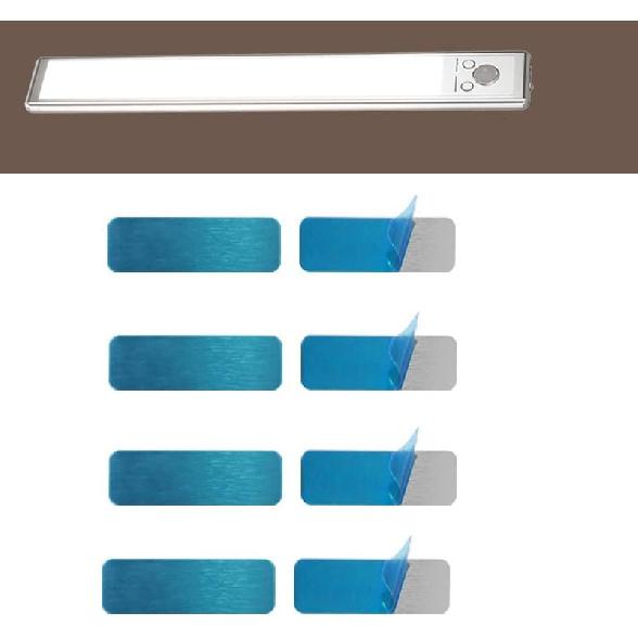 10 Pack Under Cabinet Lights Mount Metal Plates Adhesive Backing Sticky Iron Strips Sticker for Magnetic Under Cabinet Lighting Rechargeable Motion