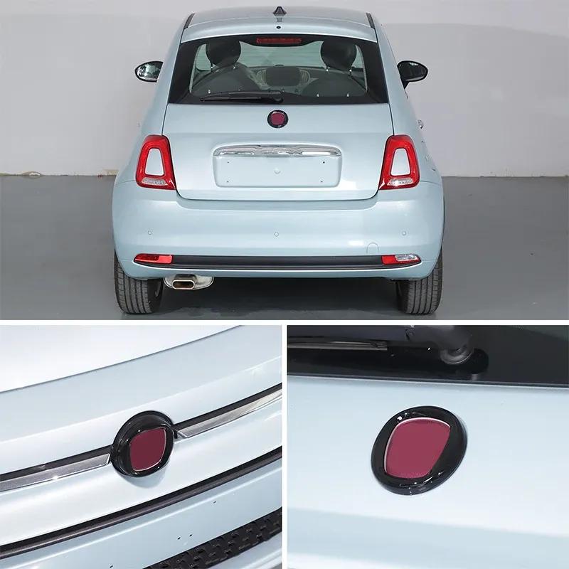 Для Fiat 500 2007-2025 ABS Передние и задние круглые декоративные рамки-наклейки Автомобильные аксессуары для экстерьера 2 шт.