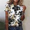 2024 New Women's T-shirt Top 3D Floral Print Pullover For Ladies Summer O-neck Casual Short Sleeve Tees Female Loose Clothing
