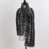 New Brand Knitted Fashion Lady Real Rex Rabbit Fur Scarf Women Winter Warm Natural Fur Scarves Long Style Real Fur Neckerchief