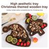 Christmas Tree Tray Cute Home Wooden Fruit Dinner Plate Cake Dessert Plate for Entertaining, Breakfast, Coffee Table, Home Decor