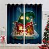 2024 Санта-Клаус С Новым годом Рождественская елка Красная зеленая Детская спальня Гостиная Домашнее украшение Шторы