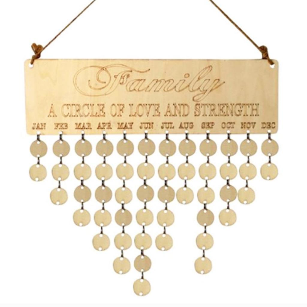 Wooden Holiday & Birthday Calendar Hanging Tags