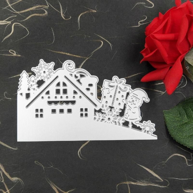 Рождественский дом, елка, снеговик, Санта-Клаус, трафарет для тиснения, форма для DIY Art Handcraft