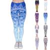 Womens Pink Lotus Prints Stretch Yoga Leggings Fitness Running Gym Sports Active Pants