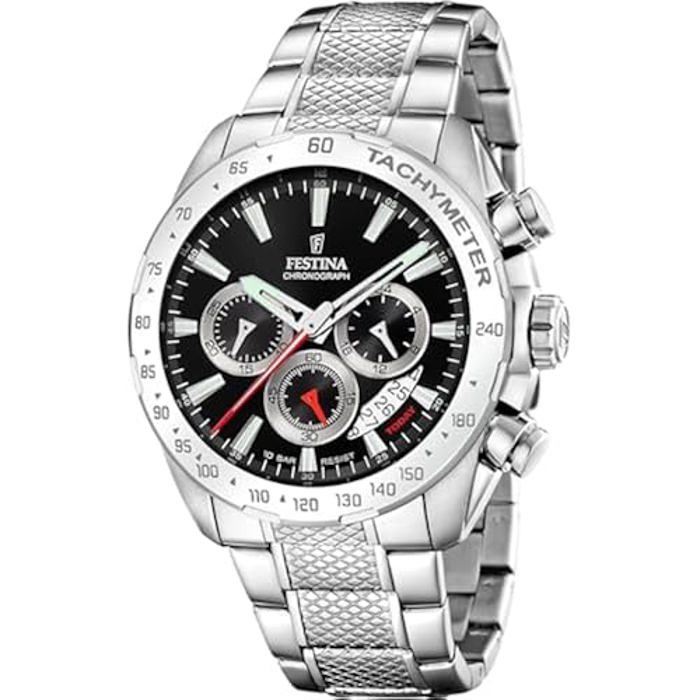 Montre Chronographe Homme FESTINA - Cadran Noir/Bracelet Acier Inoxydable - F20668/4