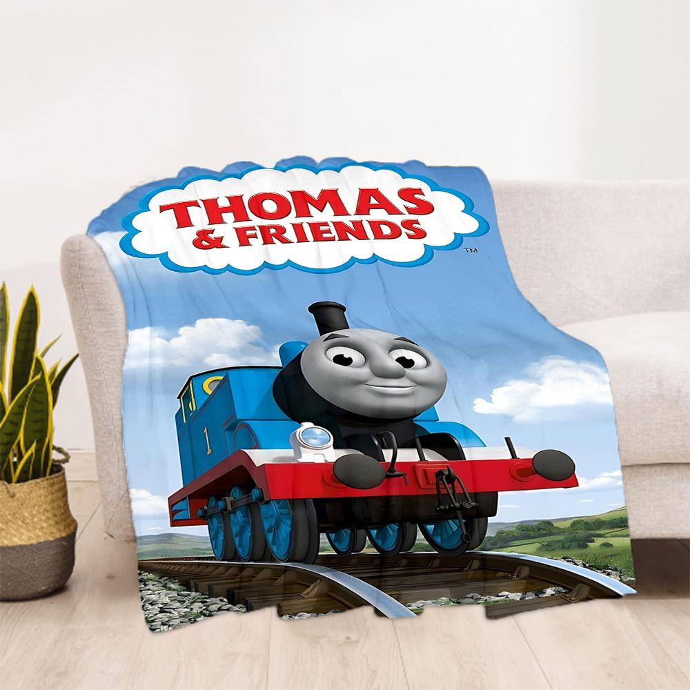 1pc Thomas Railway Outdoor Blanket Lightweight Flannel, All-Season Use for Sofa, Bed, Travel, Camping, Living Room, Office, Couch091