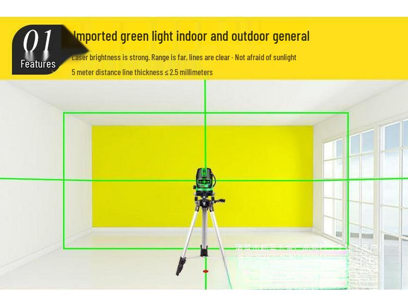 High-Precision Outdoor Laser Projector: Infrared Green & Blue Light, 2/3/5 Lines, Auto-Leveling