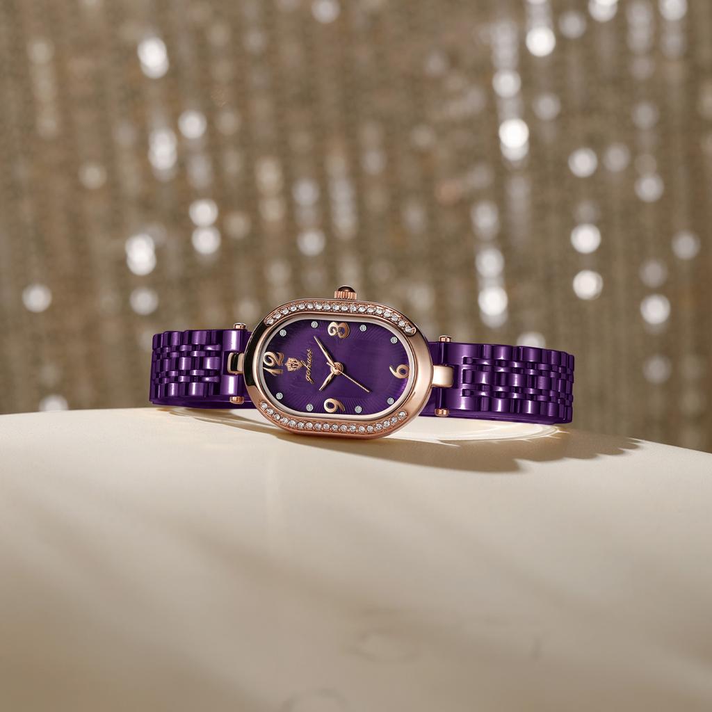 Gohuos 7825 Women Leisure Casual Wristwatch Fashion Luxury Quartz Wrist Watches Stainless Steel Waterproof Watch Gift for Ladies