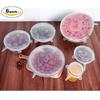 Silicone Lids- 6 Pcs Reusable Stretchable Silicone Airtight Lids To Keep Food Fresh-Transparent