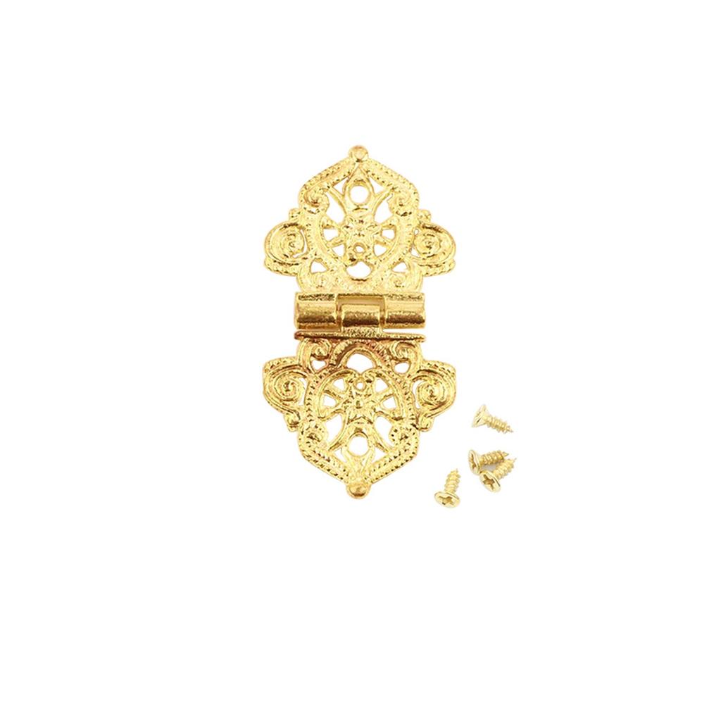 Door Wooden Box Lace Zinc Zinc Alloy Mini Chinese Style Antique Butt Hinges Hollow Flower Furniture Hardware