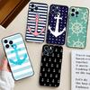 Полоски Якорь Лодка Корабль Штурвал Силиконовый Мягкий Чехол Для iPhone 17 Air 11 14 16 15 Pro Max 12 13 Mini 16 Plus 16e Задняя Крышка