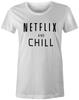 Женская футболка Netflix and Chill Смешная цитата Новинка Популярный модный топ