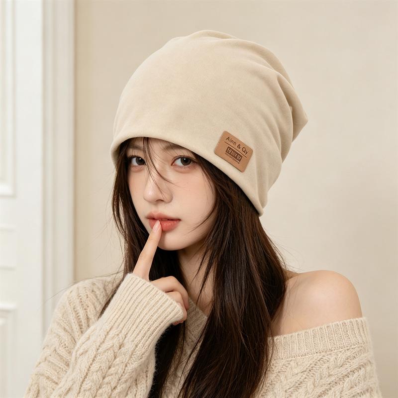 Letter labeling hat melon fur hat street tide play sports bag head hat young couple warm wool cold hat
