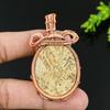Natural Psilomelaine Dendritic Gemstone Copper Wire Wrap Pendant 2.64 N7u55