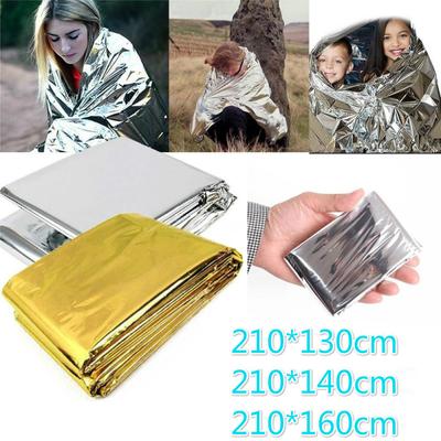 1 шт. 130x210 см/140x210 см/160*210 см комплекты для походов на открытом воздухе, водонепроницаемое аварийное майларовое одеяло для выживания и спасения, фольга, тепловая тепловая первая помощь