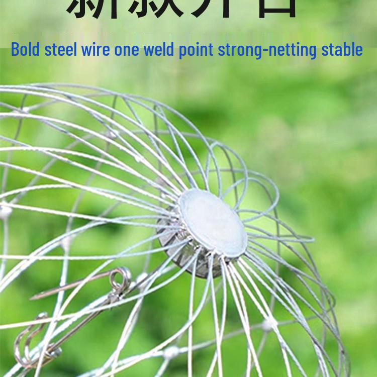 Foldable Thickened & Weighted Round Crab Net Trap for Sea Fishing