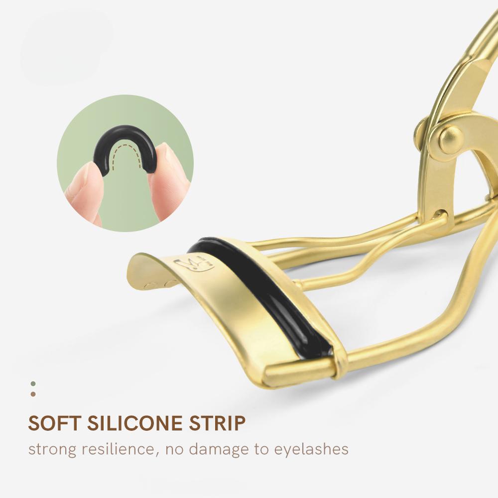 1 шт. щипцы для завивки ресниц из нержавеющей стали, подходят для любой формы и размера глаз, широкое отверстие, длительный эффект завивки ресниц, золото