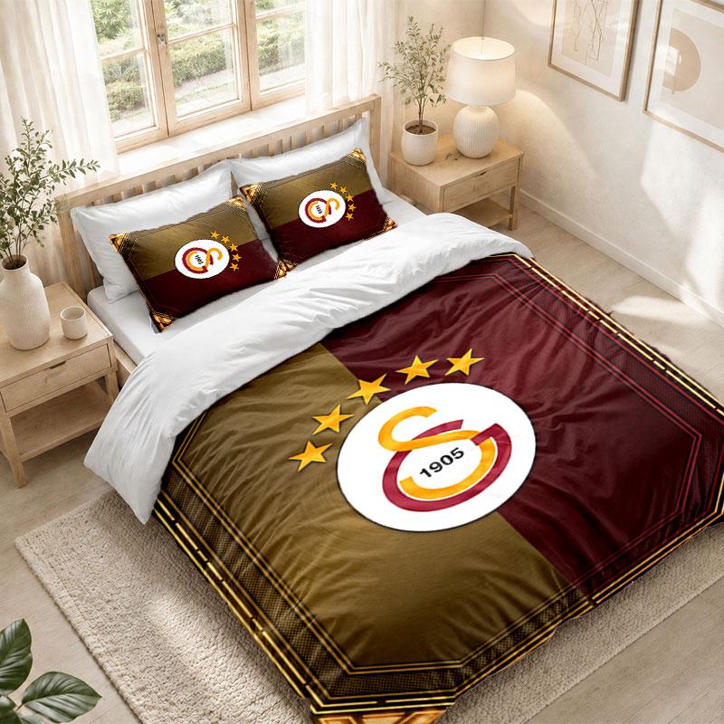 Bedding Set 1 Duvet Cover 2 Pillowcases Galatasaray FC Print Bedroom Home Decoration