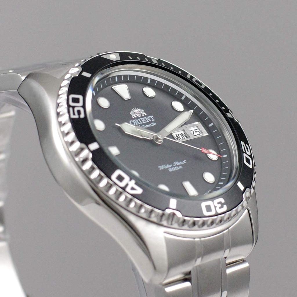 Orient Автоматические дайверские часы Ray Raven II FAA02004B9 Мужские Серебристая нержавеющая сталь 43 мм 200 м