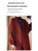Women's Long Angora Red Double-Faced Cashmere Overcoat - 2025 Autumn/Winter Collection.