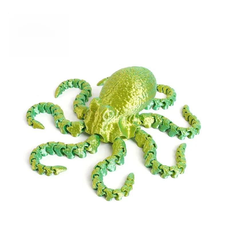 1pc 3D Printed Octopus Ornament Creative Animal Landscape Decorations Simulated Octopus Desktop Home Model Party Children's Gift