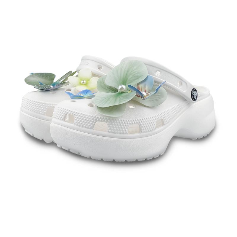 Crocs EVA GGMZ Escape Diary Empty Valley Orchid Spring Atmosphere Elegant Simple Small Fresh Hole Shoes Women's White