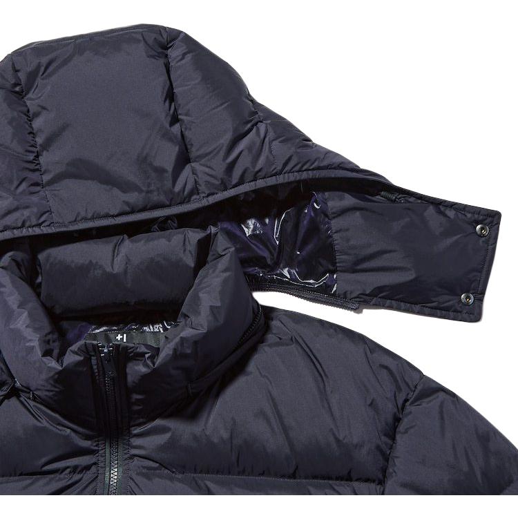 UNIQLO Jil Sander Collaboration Series Solid Color Mid-Length Long Sleeve Hooded Down Jacket Men outerwear Navy 446356-69