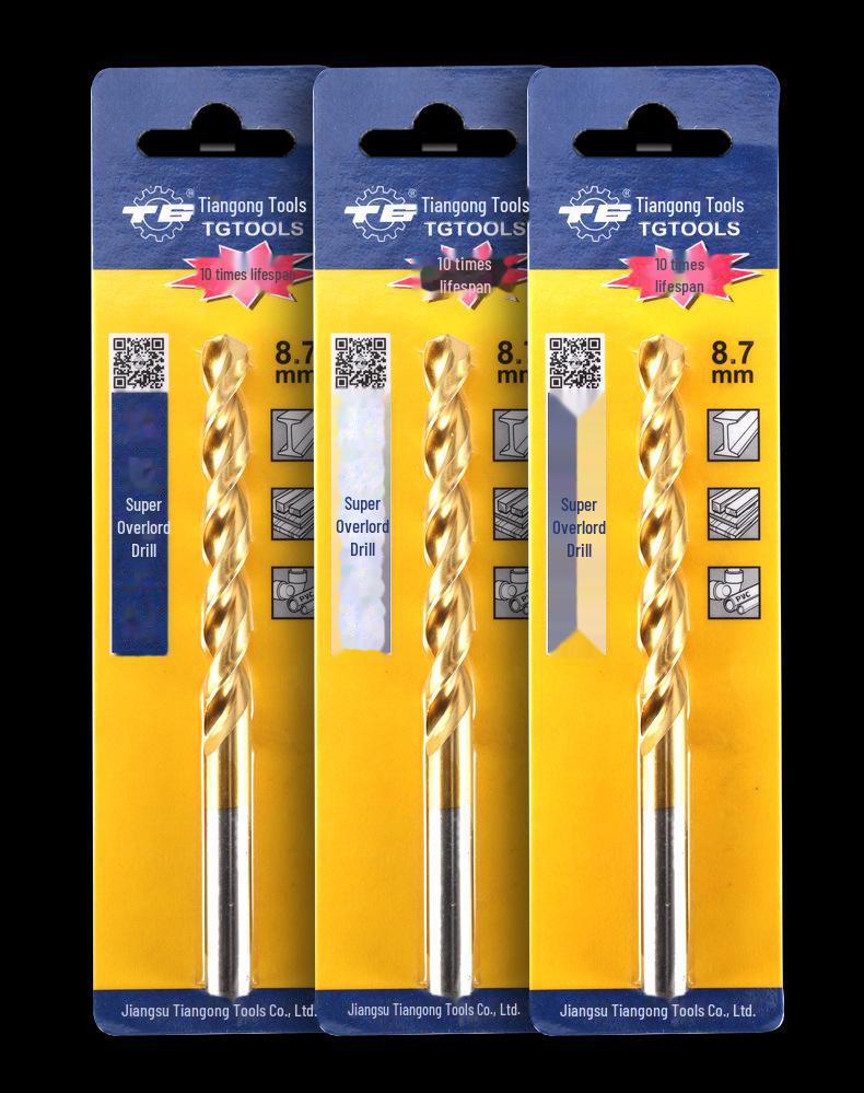 Сверло Tiangong M42 с титановым покрытием из кобальта для твердых металлов и нержавеющей стали