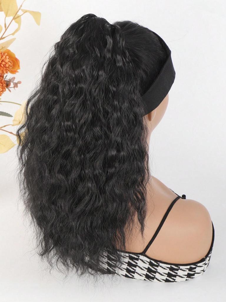 18-дюймовые накладные волосы на клипсах для хвостиков, многослойные волосы, пушистые, густые, волнистые, черные, мягкие, синтетические, для женщин