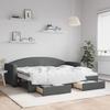 VidaXL Daybed with Trundle and Drawers Dark Grey 80x200 Cm Fabric 3197220
