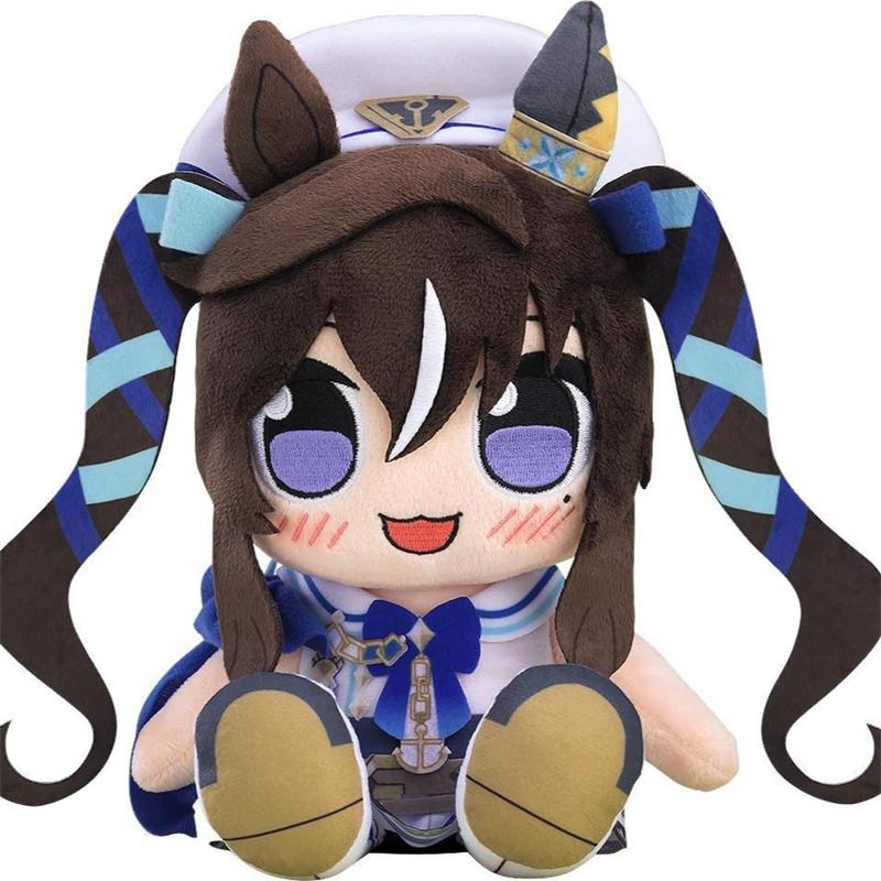 Плюшевая игрушка Uma Musume Аниме Мягкая кукла Милая лошадиная девочка Коллекционная игрушка Для детей и фанатов Декор для спальни и стола Подарок на Рождество День рождения