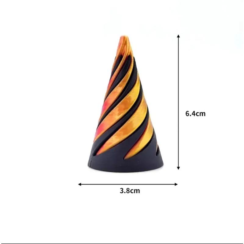3D Printed Spiral Cone Toy Impossible Pyramid Passthrough Sculpture Pass Through Pyramid Toy Mini Vortex Thread Illusion