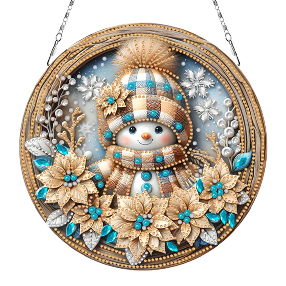 Рождественские 2D плоские DIY особой формы стразы алмазная живопись подвески для окон алмазная живопись подвеска искусство для подвешивания на окно для домашнего декора