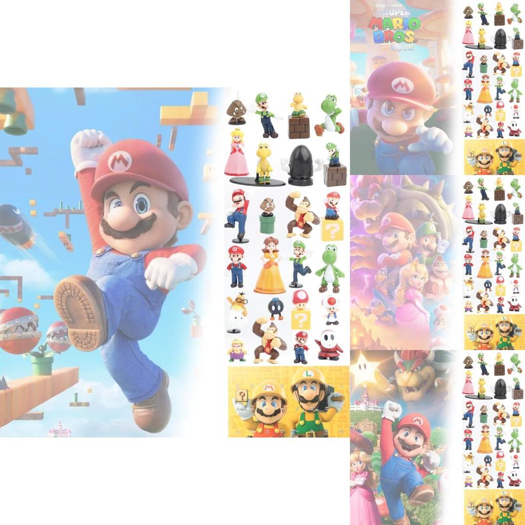 Super Mario Red And Green Mushroom Character Blind Box Figurines Set Of 24 Unique Designs