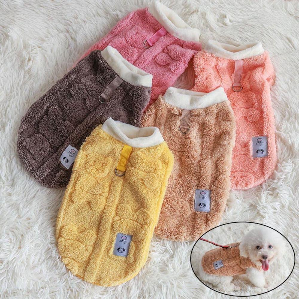 Fleece Warm Dog Sweatshirt Thickening Pug Teddy Coat Trendy Pet Supplies Cat Outfits