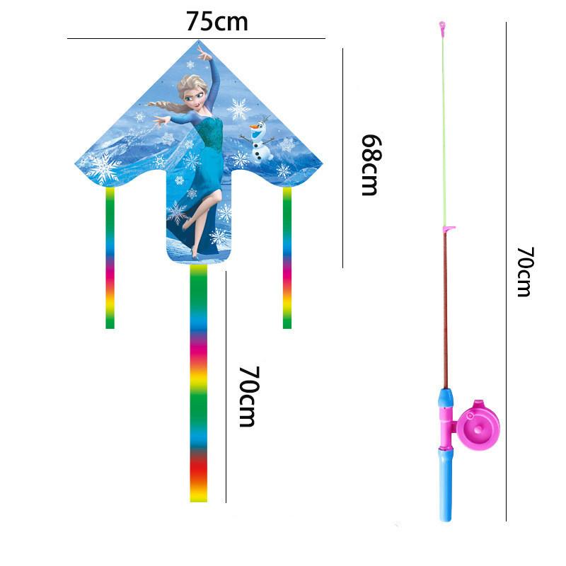 Plastic Triangle Kite For Kids With Glass Fiber Frame Handmade Modern Simple Style