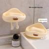 Adorable Cartoon Cloud Wall-Mounted Soap Dish with Big Mouth Storage Rack for Bathroom or Dormitory.
